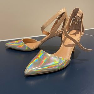 Holographic toe heels - only worn once!